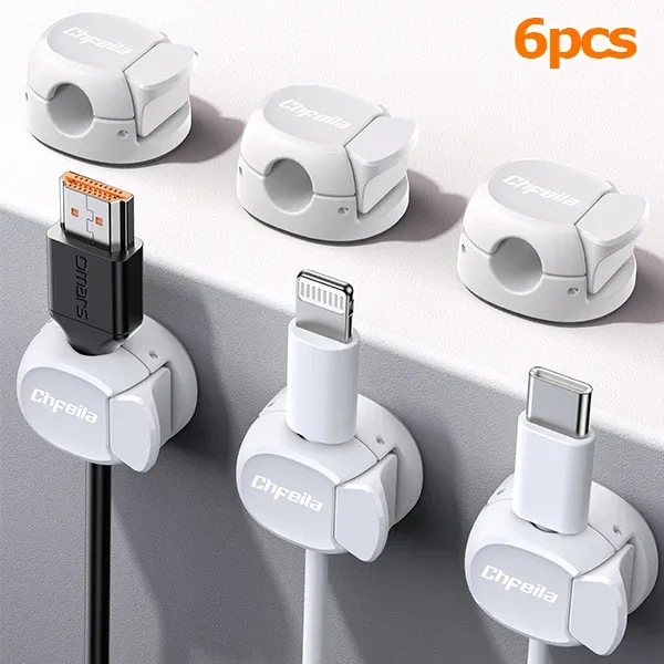 Clips organisateurs de câbles à double ressort, support adhésif pour câbles de chargeur de téléphone, gestion des câbles, organisateur de fils 3/6/9/12/16 pièces 9