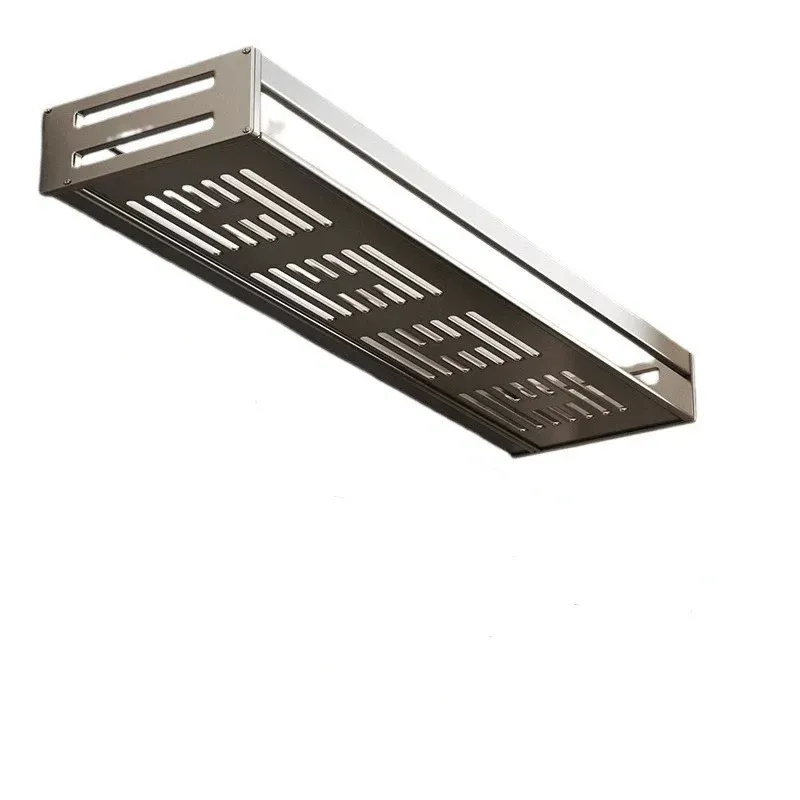 Étagère d'angle de douche sans perçage en aluminium avec porte-serviettes et porte-shampooing 4