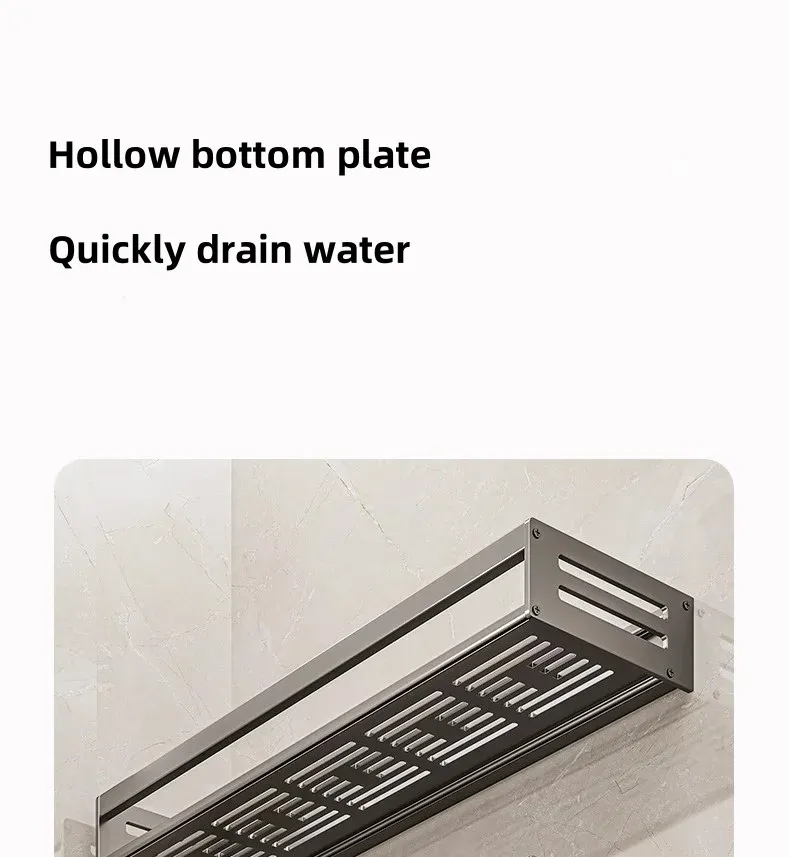 Étagère de salle de bain en aluminium