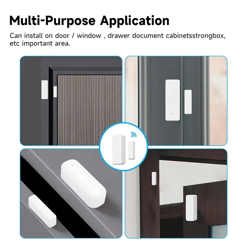 Tuya – Capteur de porte intelligent Wi-Fi, détecteur d'ouverture et de fermeture, système d'alarme de sécurité pour maison intelligente, contrôle via application Smart Life 3