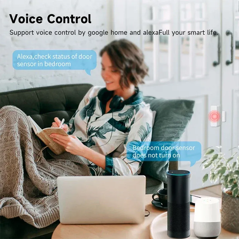 Tuya – Capteur de porte intelligent Wi-Fi, détecteur d'ouverture et de fermeture, système d'alarme de sécurité pour maison intelligente, contrôle via application Smart Life 5