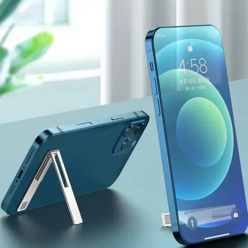 Support de téléphone de bureau pliable, ultra-fin et magnétique, en alliage métallique 6