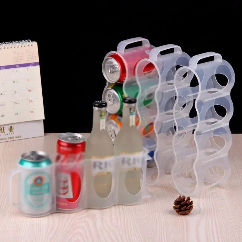 Boîte de rangement portable pour canettes de soda, adaptée aux étagères de réfrigérateur, support pour canettes de bière, étagère coulissante de rangement pour réfrigérateur, plastique transparent 2