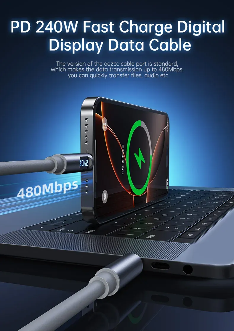 Câble de charge super rapide, vue lifestyle