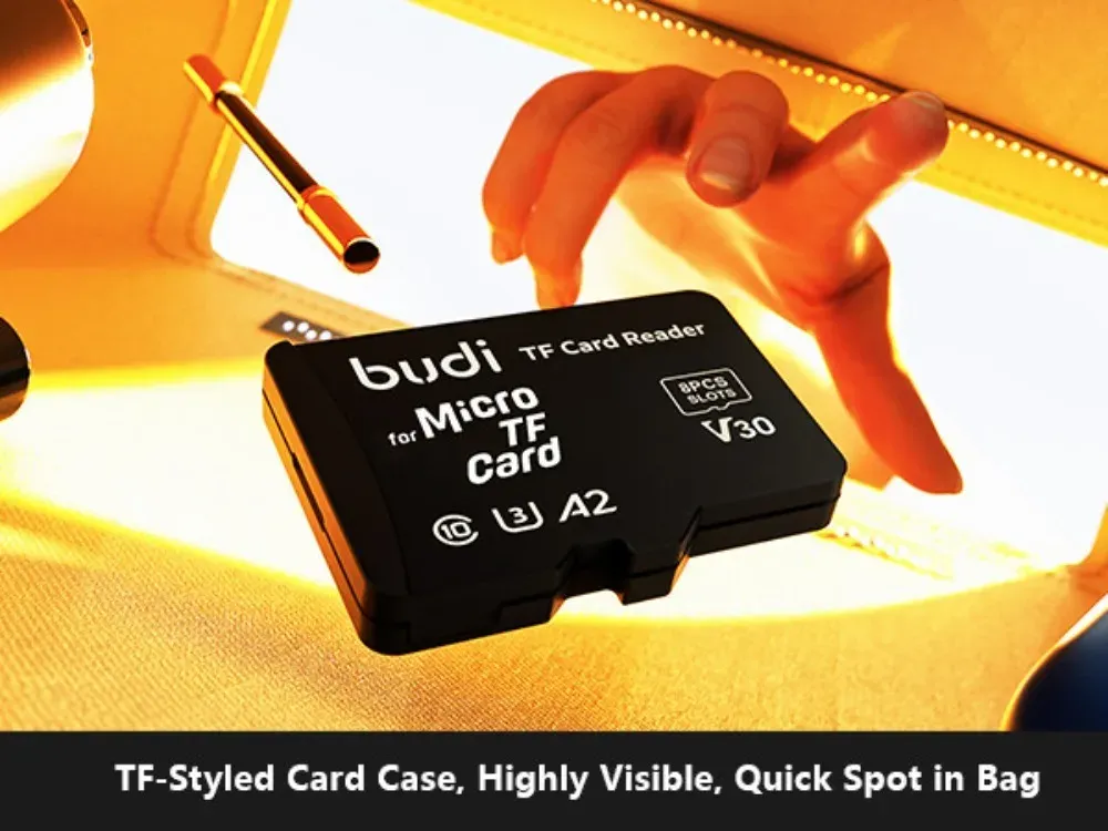 Lecteur de cartes mémoire BUDI TF, connectique