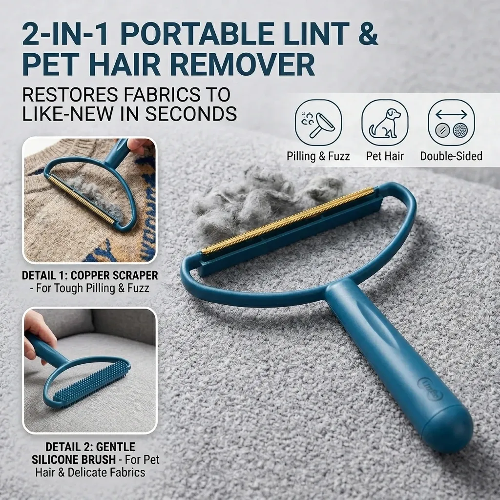 Rasoir anti-peluches portable pour vêtements, tapis et tissus