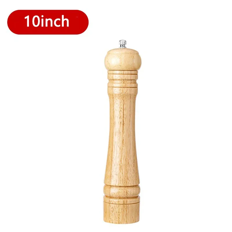Moulins à sel et à poivre en bois massif de 13/20/25 cm, moulin à épices avec mécanisme de broyage en céramique réglable, ustensiles de cuisine 8
