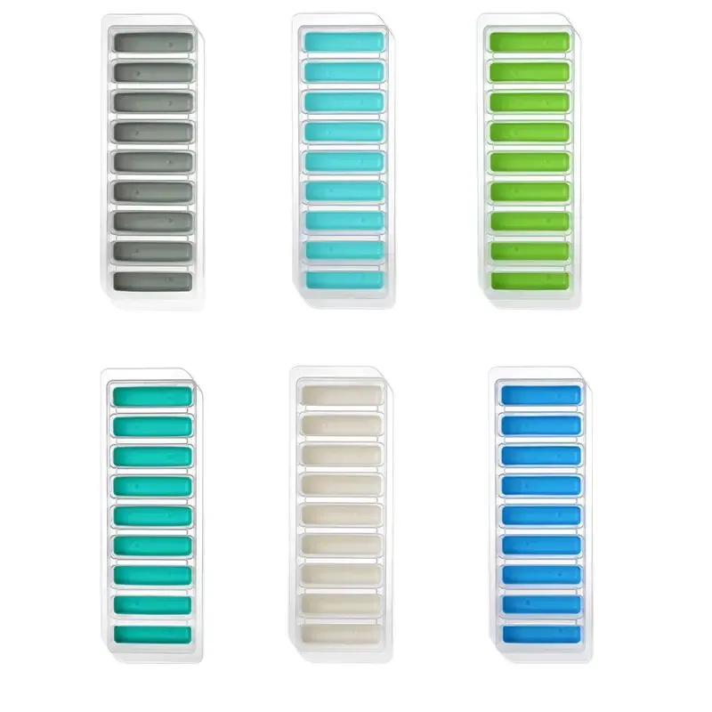 Moule à glaçons allongés en silicone avec orifice de remplissage et couvercle 4