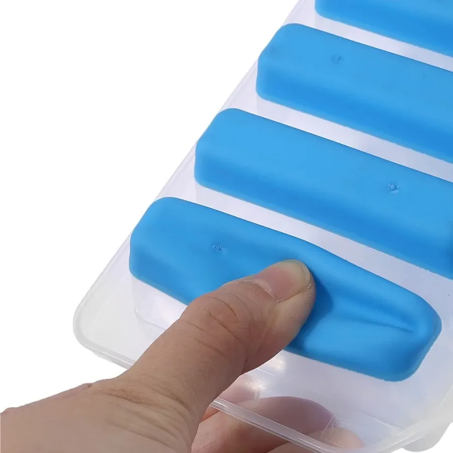 Moule à glaçons longs en silicone, détail du couvercle