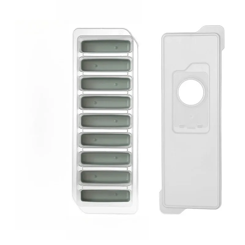 Moule à glaçons allongés en silicone avec orifice de remplissage et couvercle 8