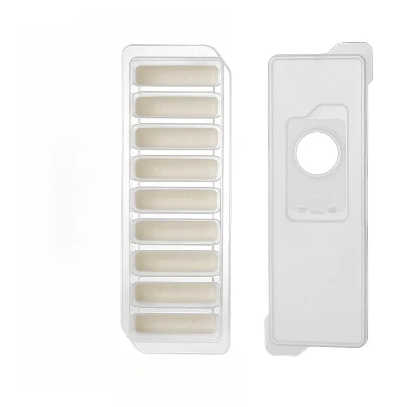 Moule à glaçons allongés en silicone avec orifice de remplissage et couvercle 9