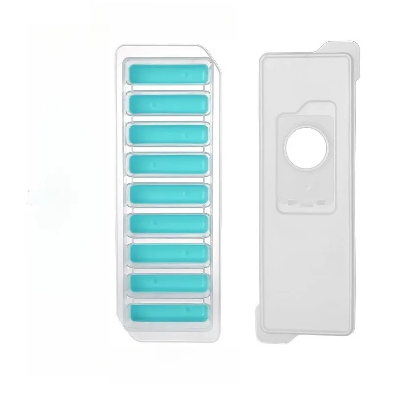 Moule à glaçons allongés en silicone avec orifice de remplissage et couvercle 10