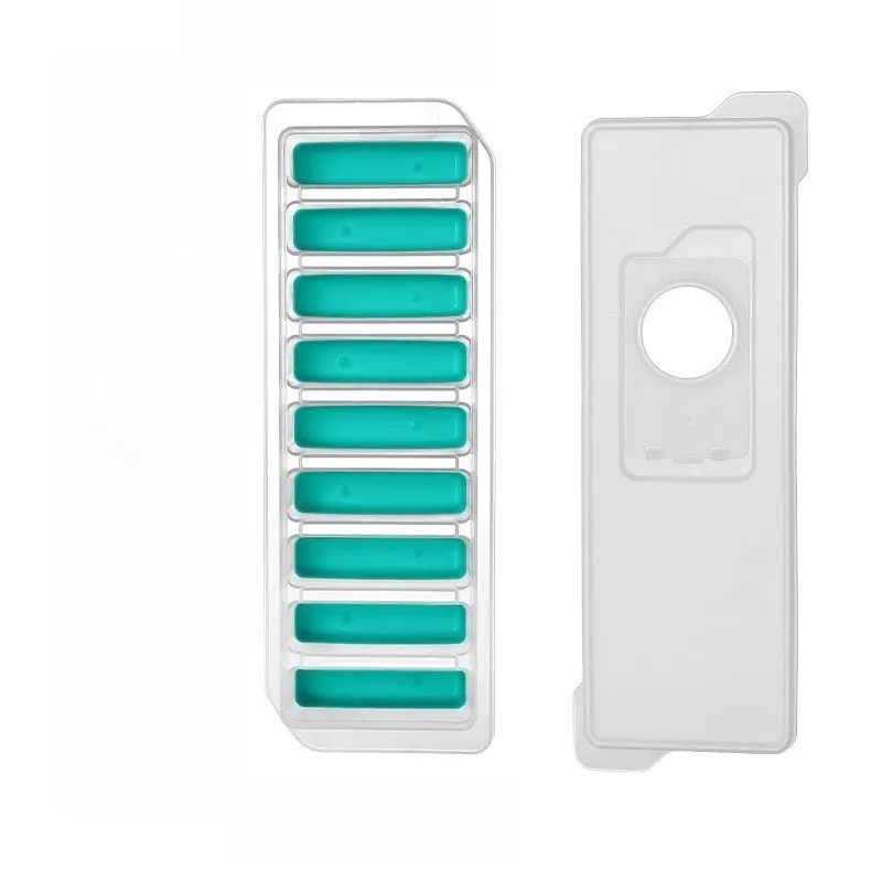 Moule à glaçons allongés en silicone avec orifice de remplissage et couvercle 11