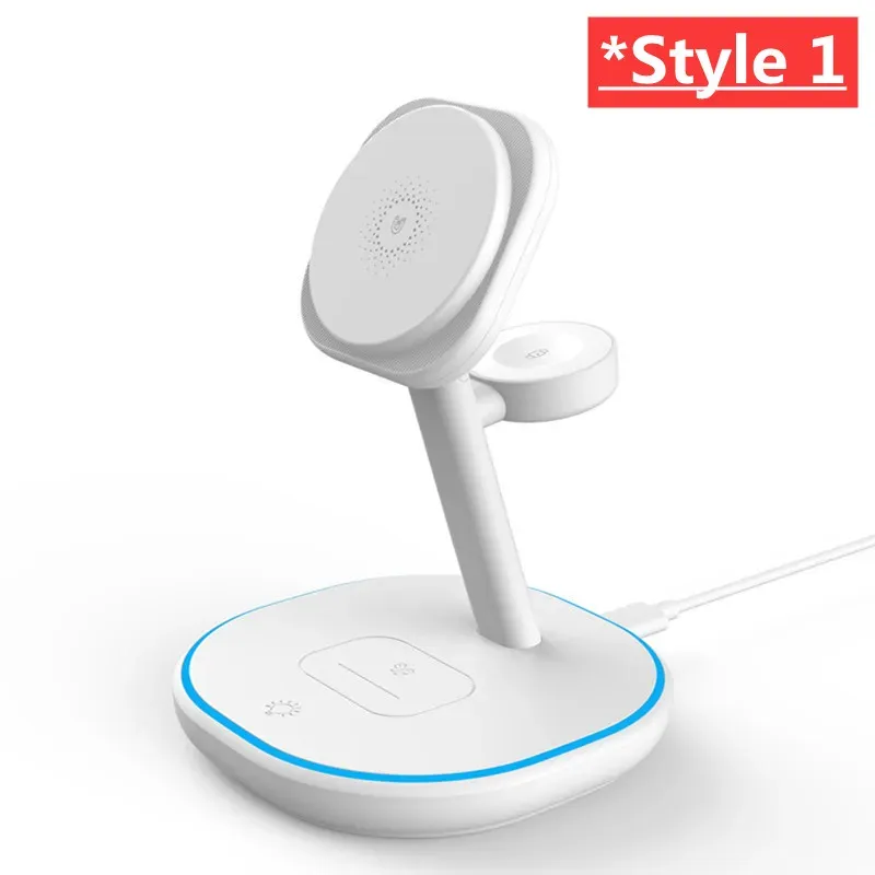 Support de chargeur magnétique sans fil 3 en 1 pour MagSafe iPhone 16, 15, 14, 13 Pro Max, Apple Watch 9, 8 et AirPods Pro, station de charge rapide 13