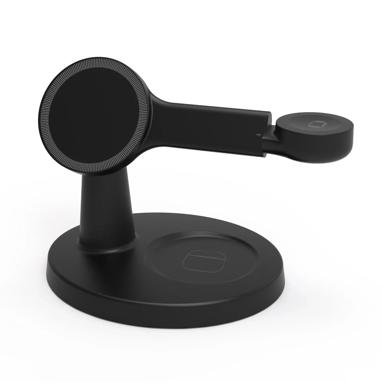 Support de chargeur magnétique sans fil 3 en 1 pour MagSafe iPhone 16, 15, 14, 13 Pro Max, Apple Watch 9, 8 et AirPods Pro, station de charge rapide 14