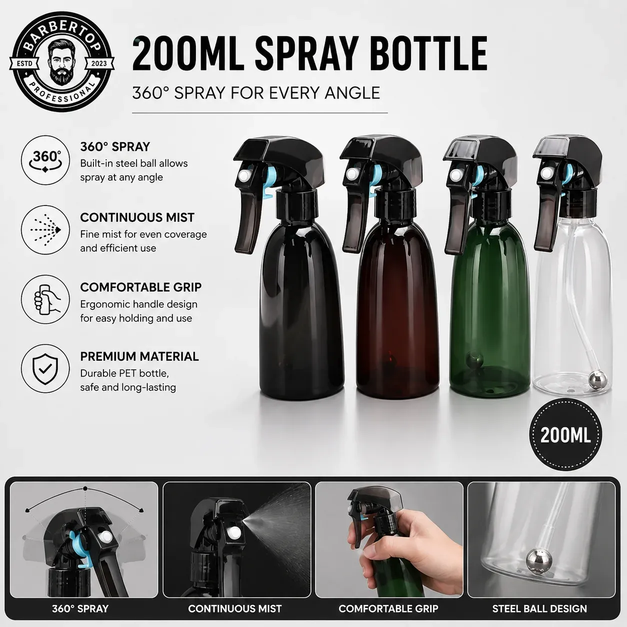 Flacon pulvérisateur rechargeable à brume fine