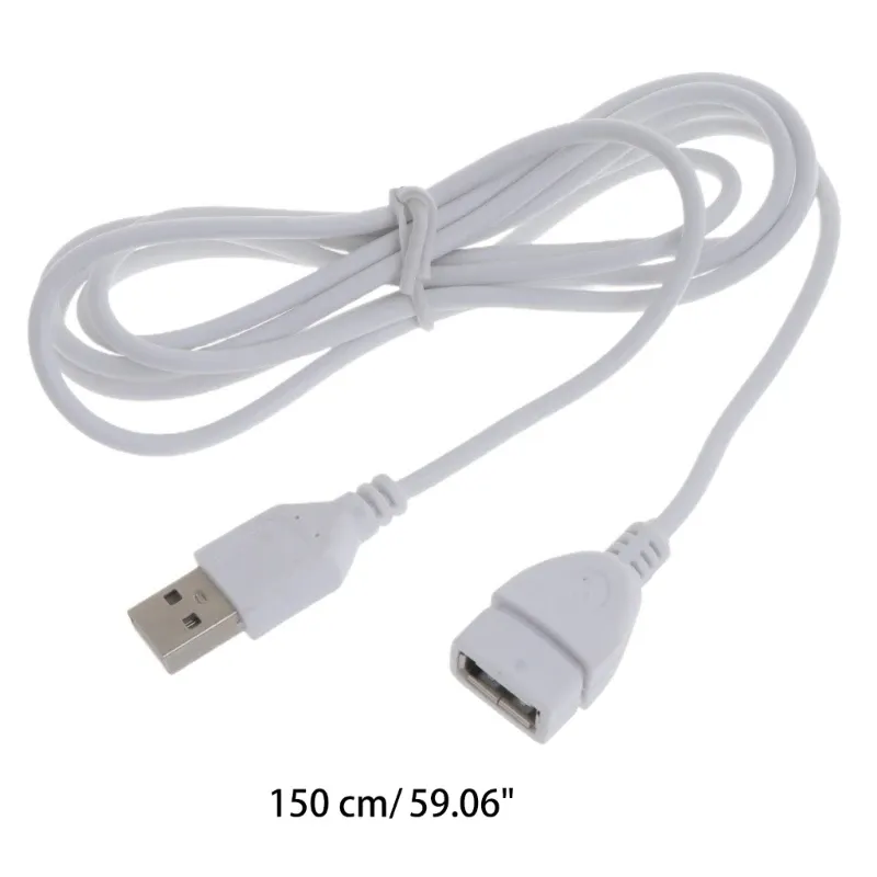 Câble d'extension USB blanc mâle vers femelle, 1,5 pieds 6
