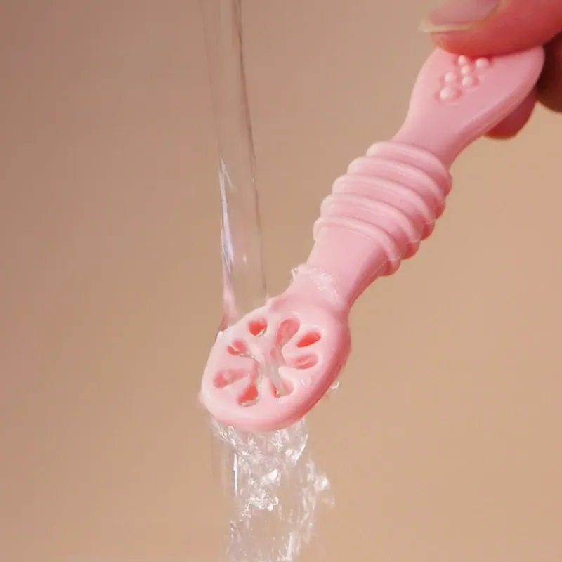 Ensemble de cuillère et fourchette pour bébé, 2 pièces, en silicone souple, couverts d'entraînement pour enfants, vaisselle d'alimentation 6
