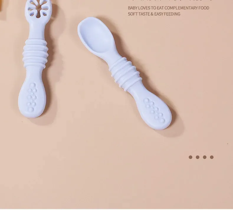 Cuillère d'entraînement en silicone pour enfants