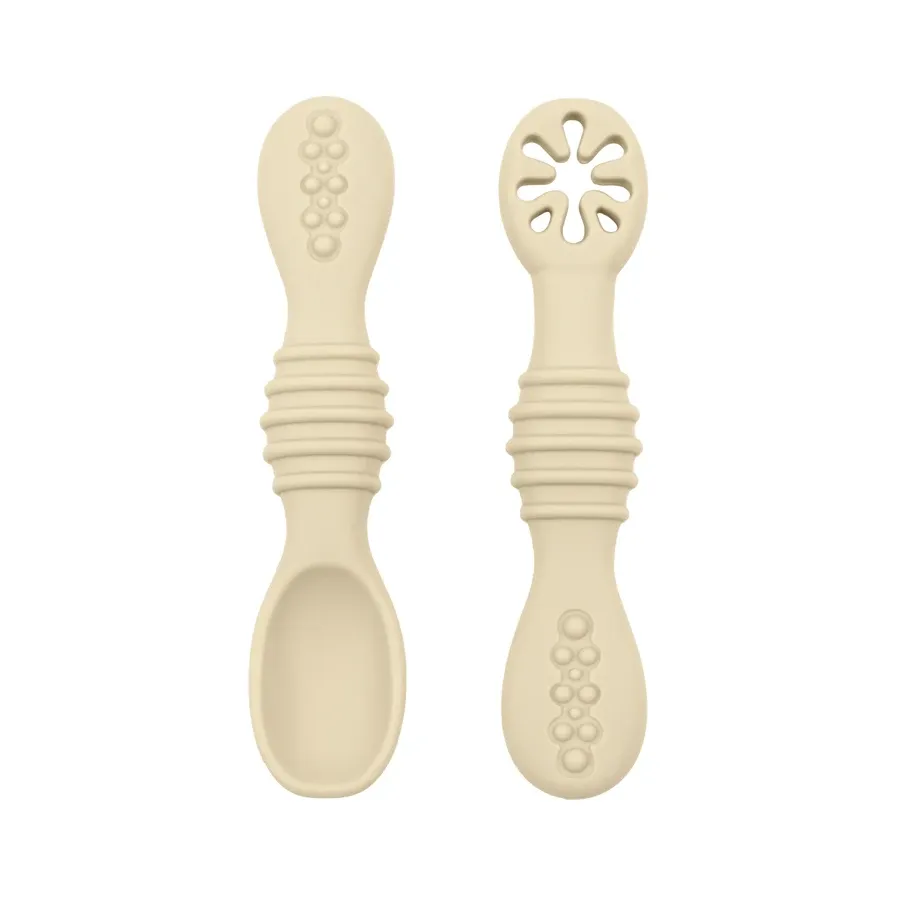 Ensemble de cuillère et fourchette pour bébé, 2 pièces, en silicone souple, couverts d'entraînement pour enfants, vaisselle d'alimentation 10