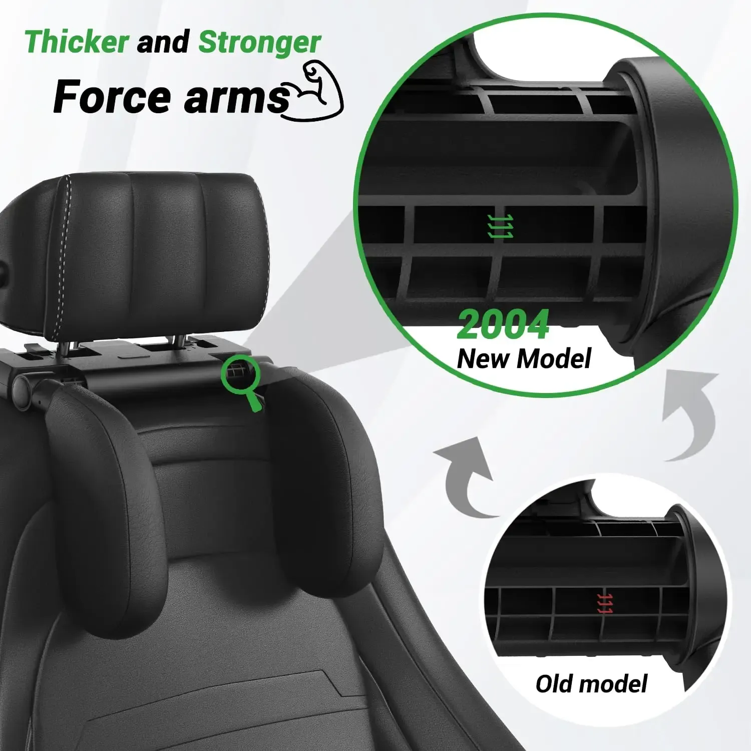 Oreiller d'appui-tête de voiture en mousse à mémoire de forme épaisse Road Pal, oreiller de soutien du cou réglable à 180°, coussin de couchage de voyage 4