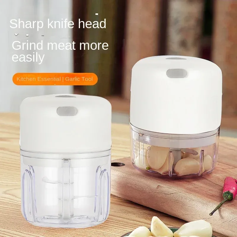 Hachoir à ail électrique multifonctionnel 100/250 mL, broyeur de légumes portable, mélangeur à oignon, robot à purée pour la cuisine 4