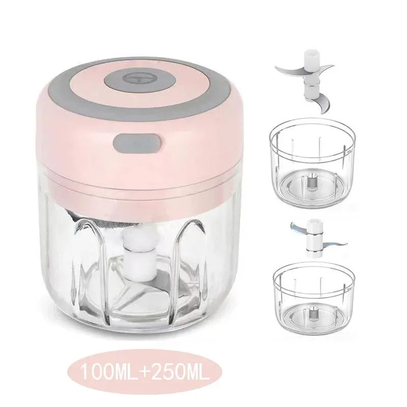 Hachoir à ail électrique multifonctionnel 100/250 mL, broyeur de légumes portable, mélangeur à oignon, robot à purée pour la cuisine 15