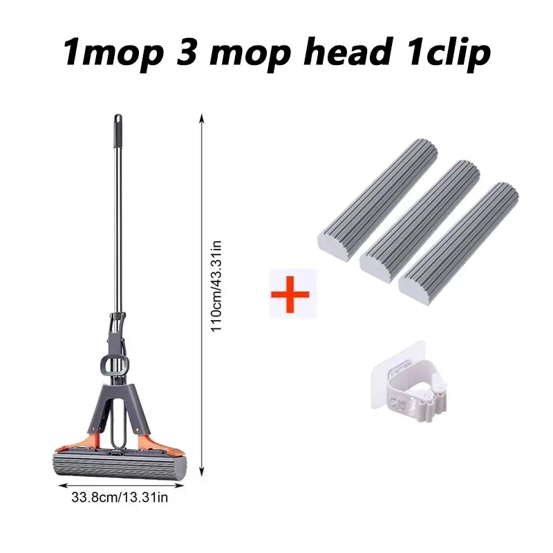 Vadrouille éponge super absorbante 28 cm / 34 cm, lavage mains libres pour cuisine, salle de bains et sols stratifiés 13