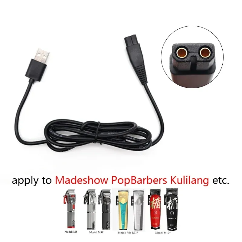 Tondeuse à cheveux professionnelle avec chargeur USB et câble d'alimentation, pour Madeshow, Popbarbers et Kulilang