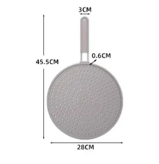 HTMCK Écran anti-projections en silicone résistant à la chaleur pour cuisine, avec poignée, couvercle de poêle et d'égouttage 2