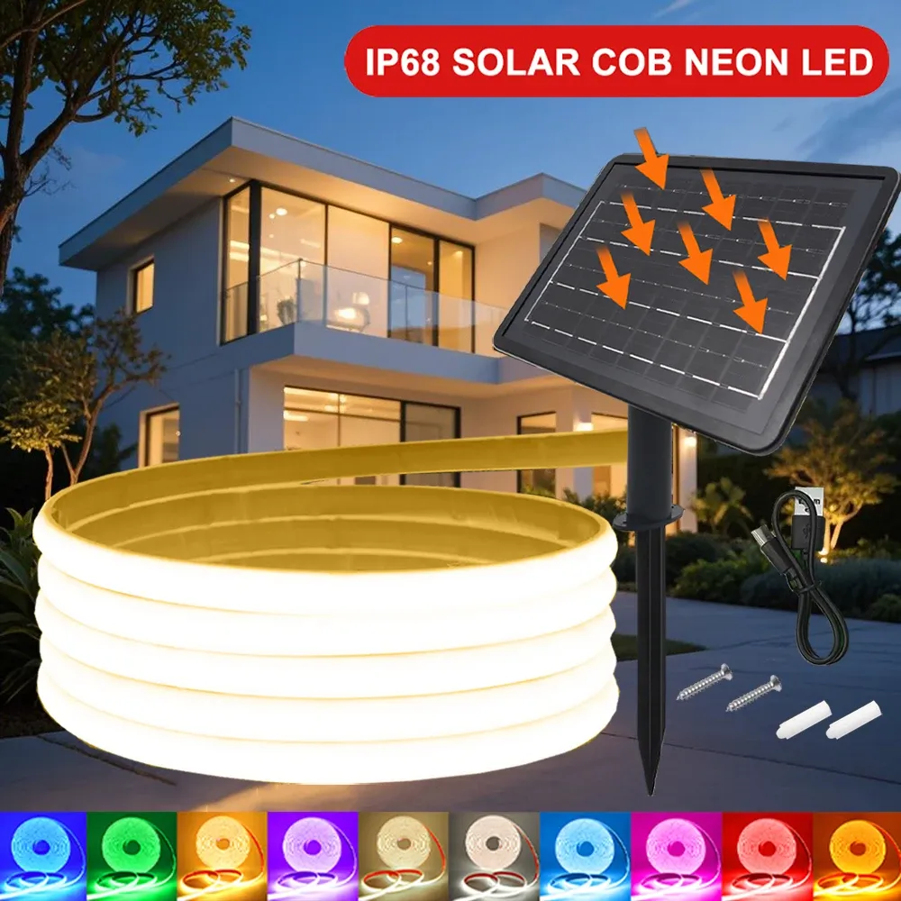 Bande lumineuse néon solaire COB en ambiance