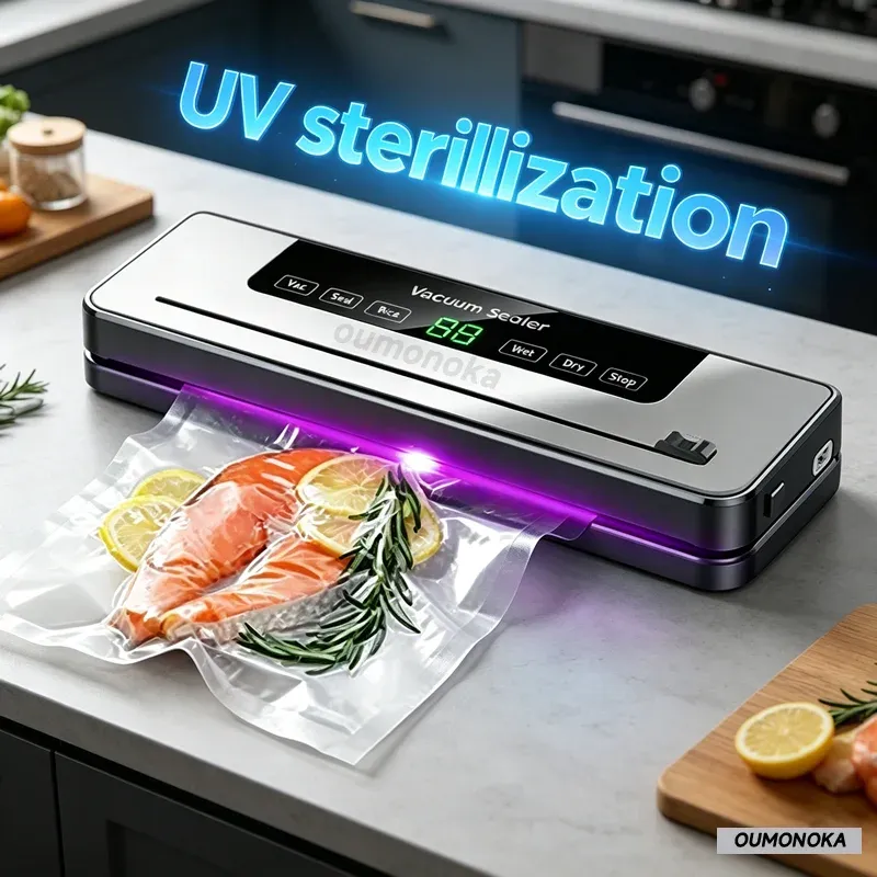 Machine d'emballage sous vide électrique pour aliments, à commande tactile, compatible sacs secs et humides, avec coupe-sac intégré, scelleuse sous vide pour cuisine
