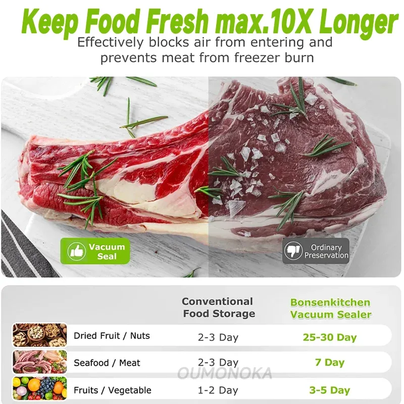 Machine d'emballage sous vide électrique pour aliments, à commande tactile, compatible sacs secs et humides, avec coupe-sac intégré, scelleuse sous vide pour cuisine 6