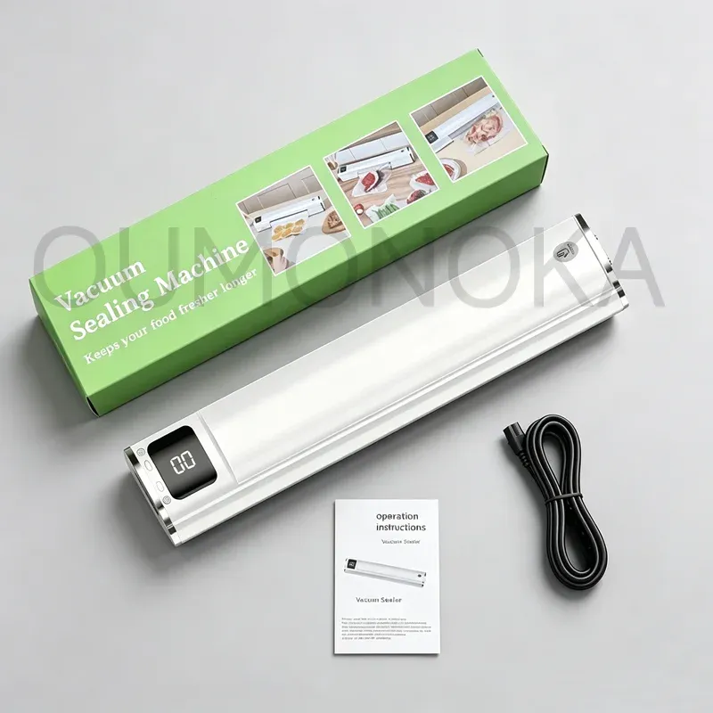 Machine d'emballage sous vide électrique pour aliments, à commande tactile, compatible sacs secs et humides, avec coupe-sac intégré, scelleuse sous vide pour cuisine 9