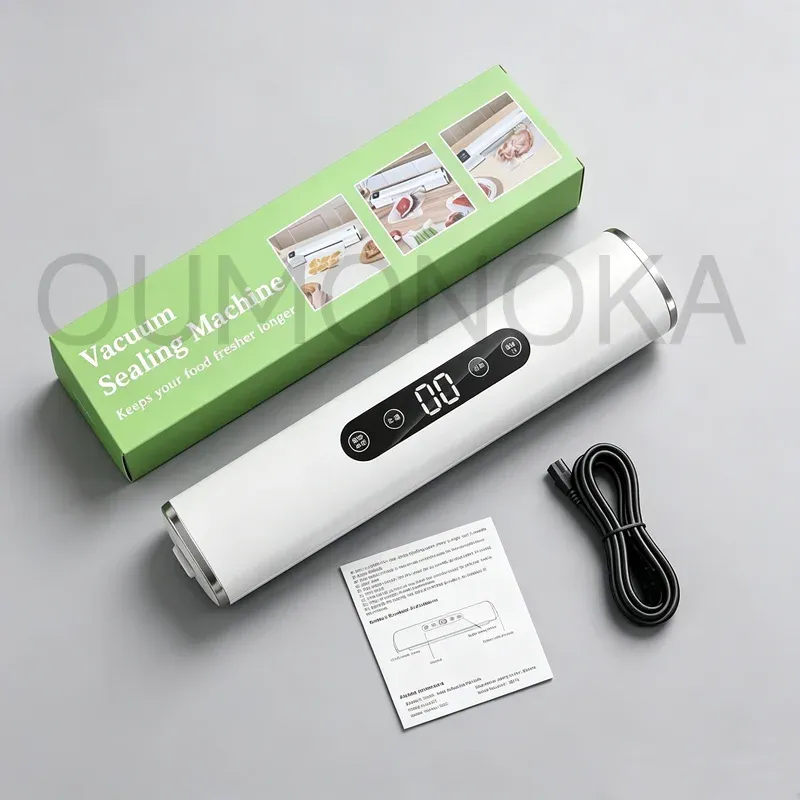 Machine d'emballage sous vide électrique pour aliments, à commande tactile, compatible sacs secs et humides, avec coupe-sac intégré, scelleuse sous vide pour cuisine 8