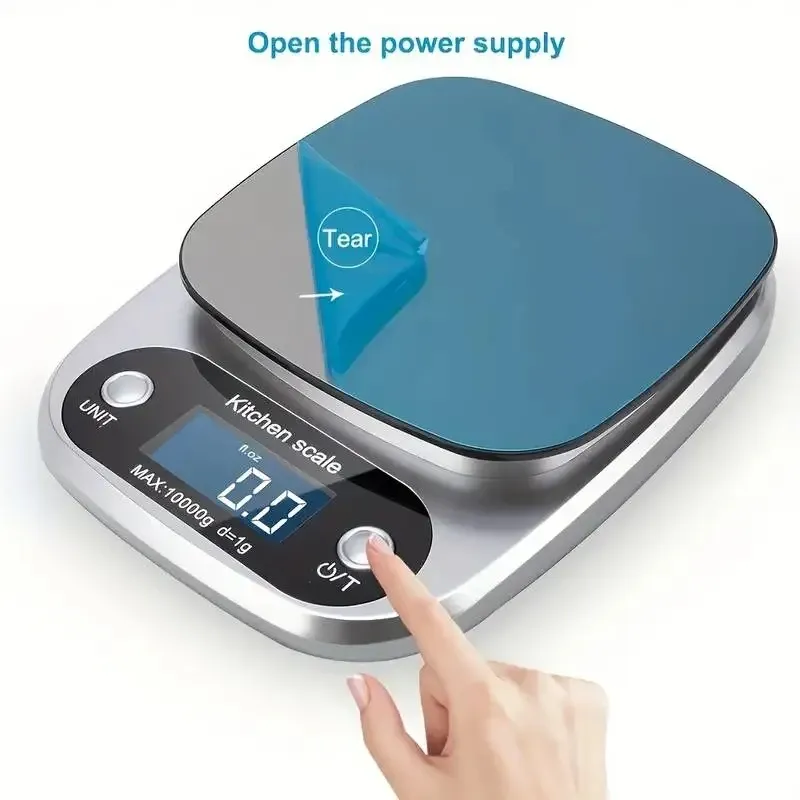 Balance de cuisine numérique avec écran LCD allumé
