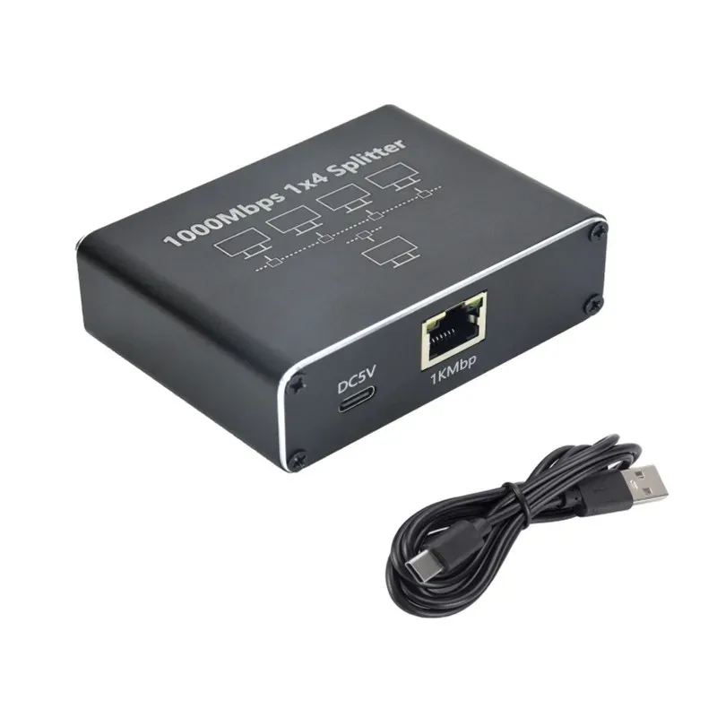 Répartiteur RJ45 1000 Mbps, adaptateur Ethernet 1 vers 4, séparateur réseau, rallonge de câble, connecteur LAN Gigabit pour ordinateur portable, routeur TV 7