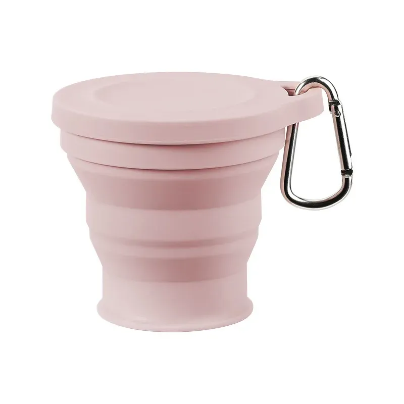 Tasse pliante portable en silicone avec anneau de suspension, gobelet d'extérieur pliable pour le camping, la randonnée et le voyage 9