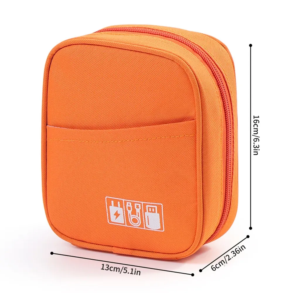 Sac de rangement portable étanche pour câbles, pochette de voyage pour accessoires numériques, idéale pour batteries externes USB et écouteurs, avec fermeture éclair 4