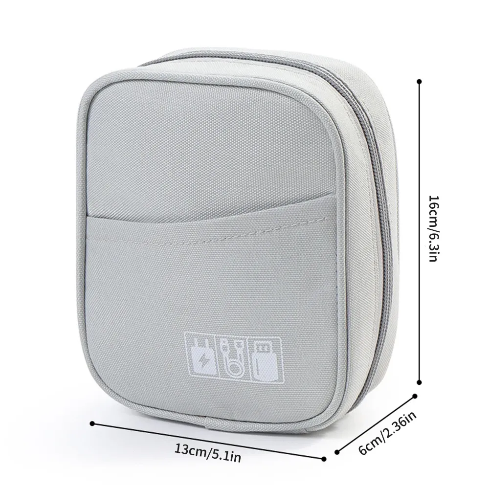 Sac de rangement portable étanche pour câbles, pochette de voyage pour accessoires numériques, idéale pour batteries externes USB et écouteurs, avec fermeture éclair 9