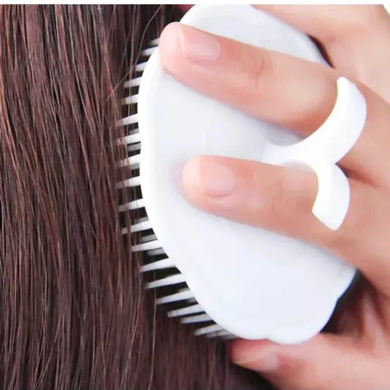 Peigne noir pour cheveux, masseur de cuir chevelu, peigne rond pour femmes et hommes, brosse de douche, lavage du cuir chevelu, outil de nettoyage des cheveux, 1 pièce 5