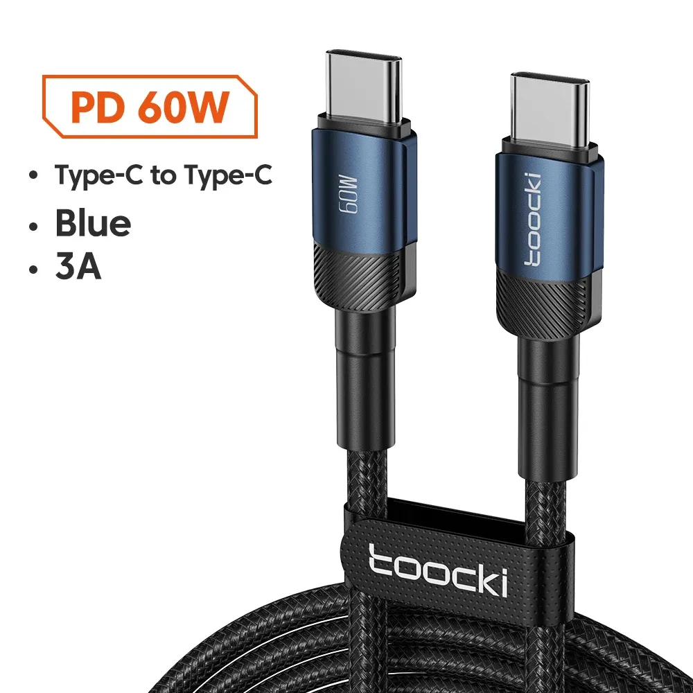 Câble USB-C vers USB-C Toocki 100 W à charge rapide PD 3.0 et transfert de données, compatible MacBook, Huawei, Xiaomi, POCO et Samsung 14