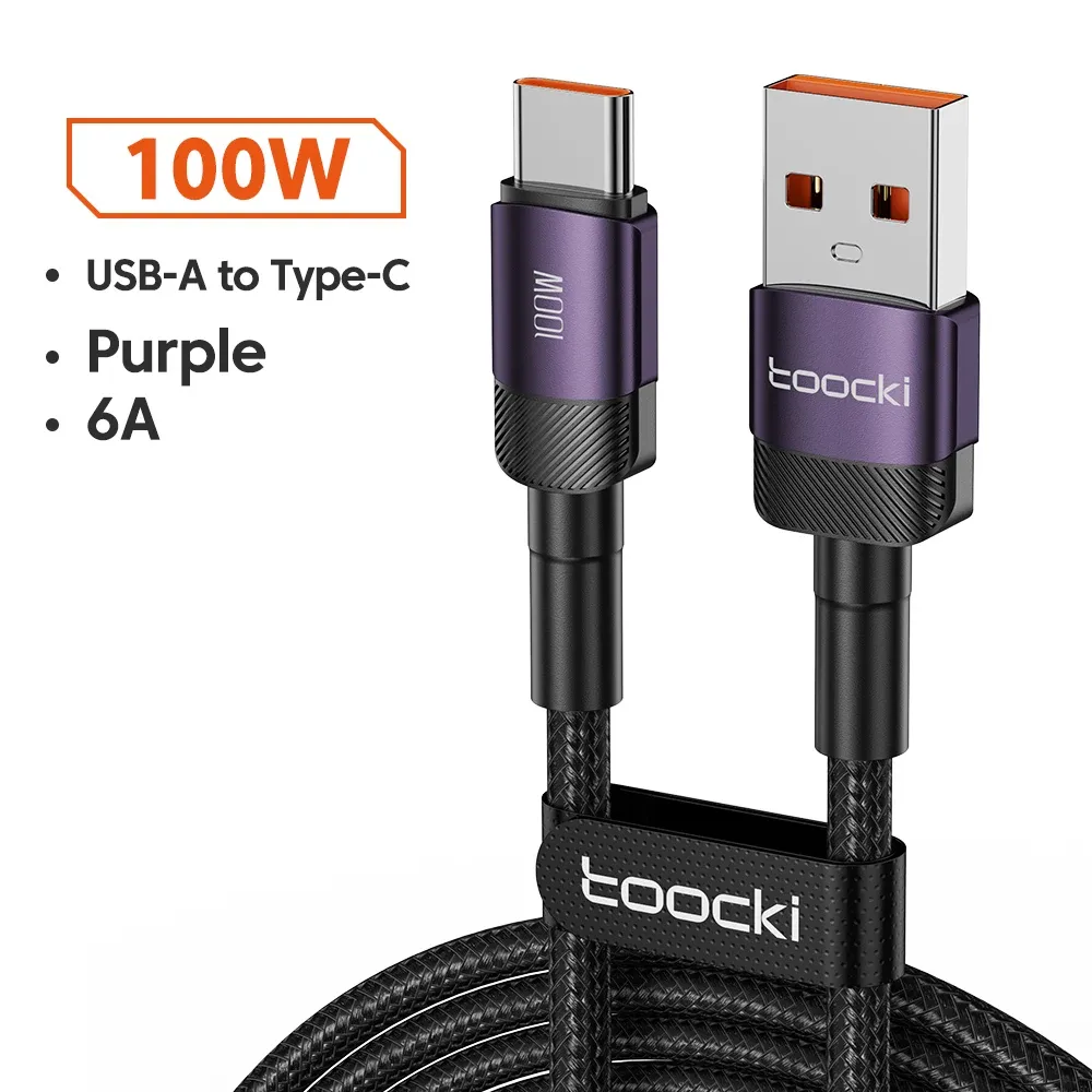 Câble USB-C vers USB-C Toocki 100 W à charge rapide PD 3.0 et transfert de données, compatible MacBook, Huawei, Xiaomi, POCO et Samsung 12