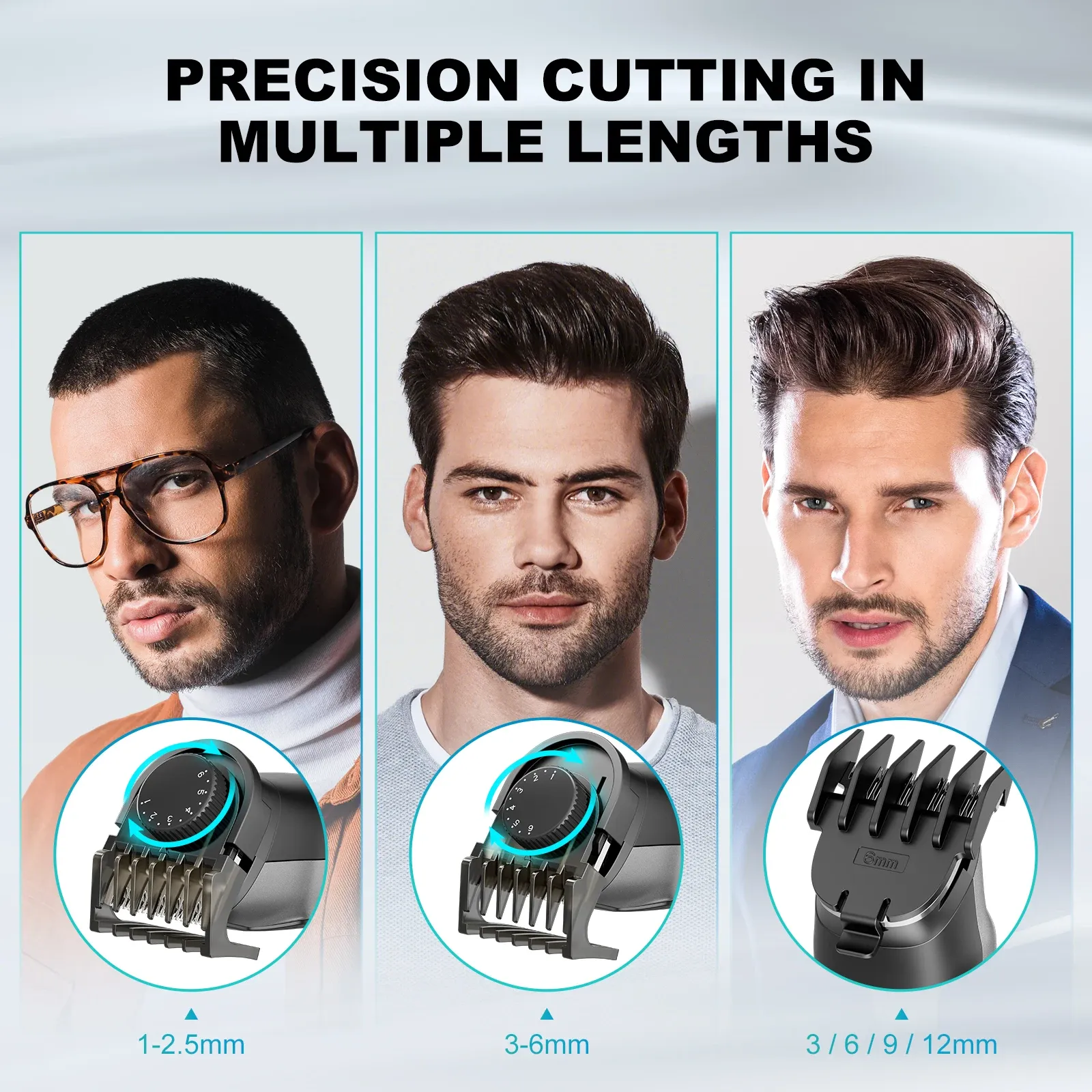 Tondeuse à cheveux électrique Kensen S30 pour hommes, tondeuse à barbe et nez sans fil rechargeable, kit de toilettage 4 en 1 5