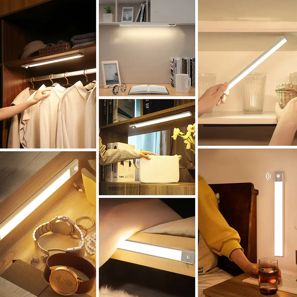 Lampe LED de nuit sous meuble, ambiance chaleureuse