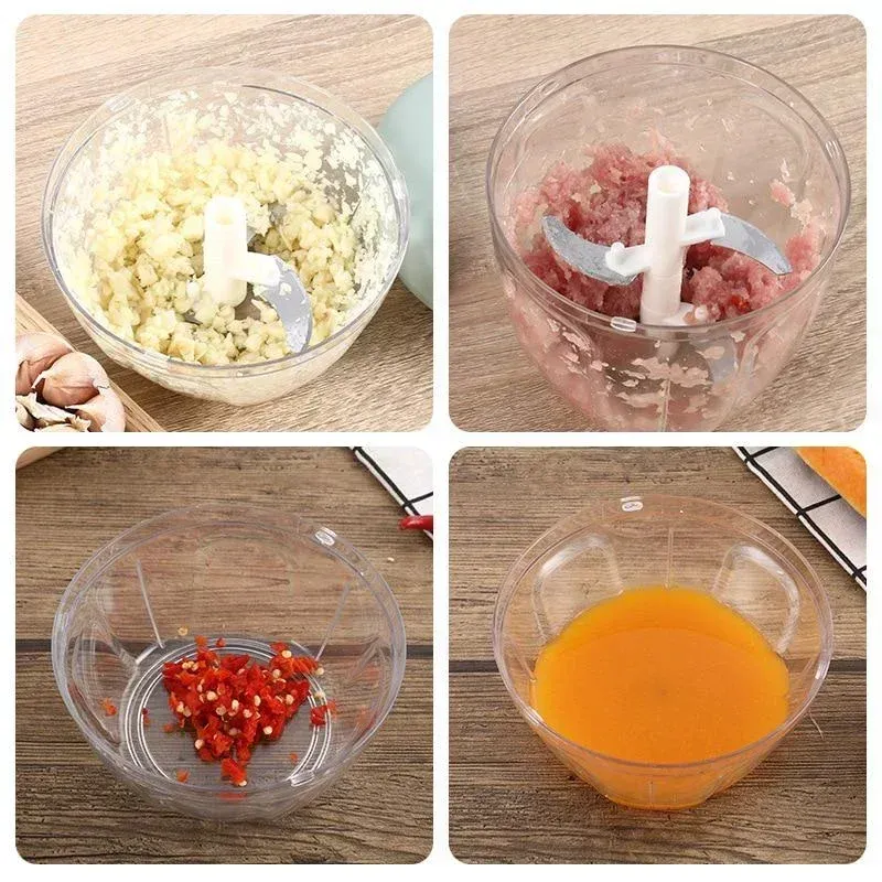 Broyeur à légumes manuel 500/900 ml – Coupe-oignon, hachoir à viande et presse à ail 6