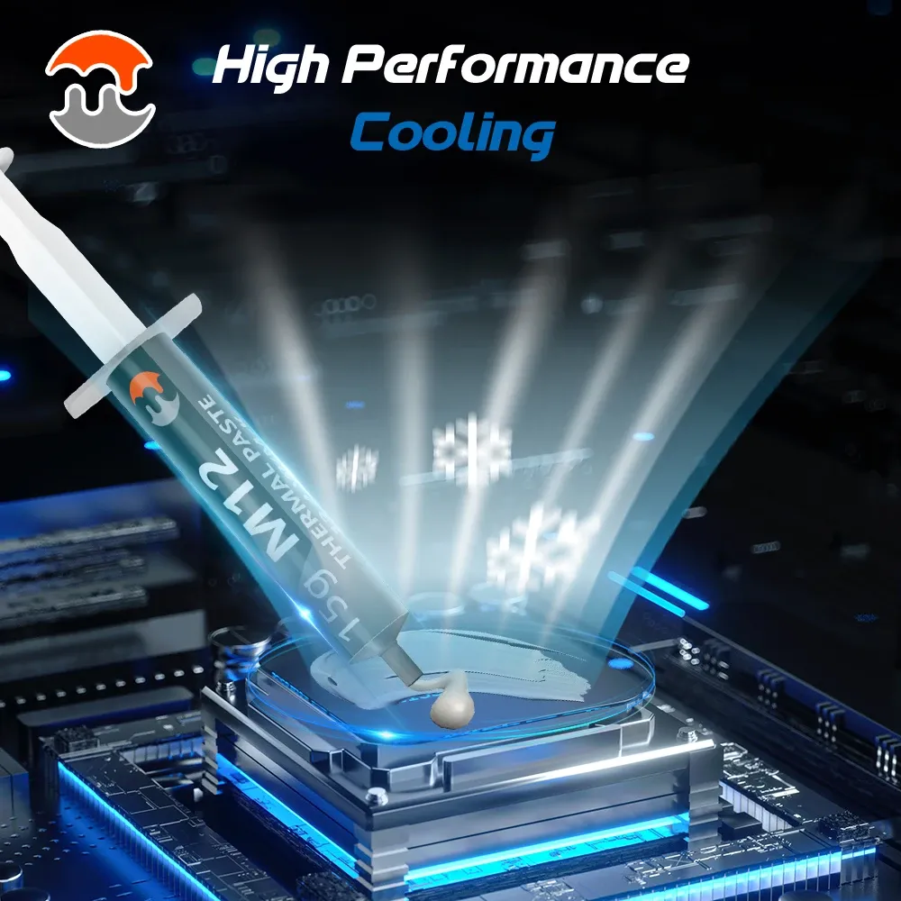 Pâte thermique MJ Performance, 12,4 W/mK, pâte conductrice pour refroidissement de CPU et GPU, compatible PC et PS5 (1/4/8/15/30 g) 4