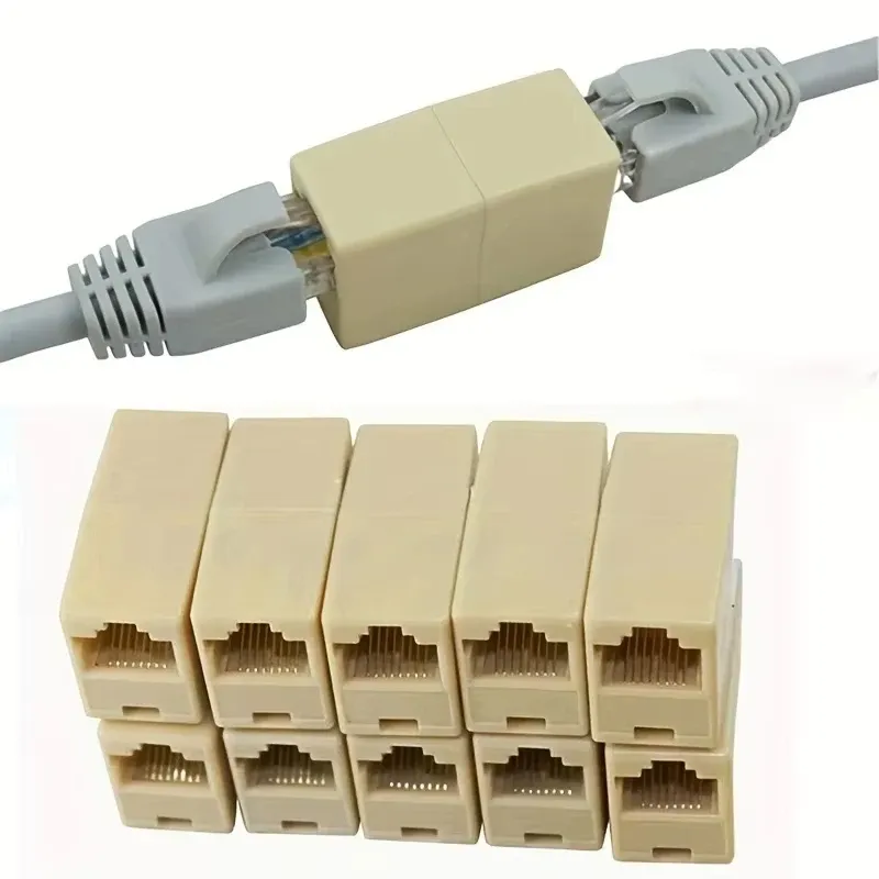Coupleur RJ45 Ethernet Cat 5e/6/6a, lot de 10, connecteur droit pour câble réseau LAN