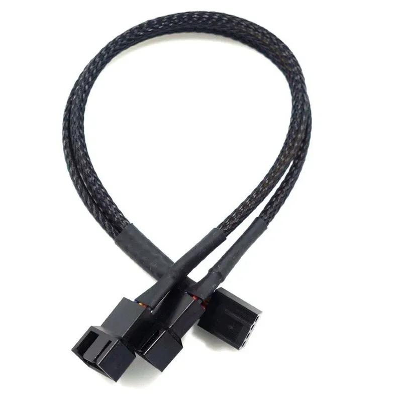 Câble Répartiteur de Ventilateur PWM Cylarix pour PC, 4 Broches, 1 vers 4 Voies, Adaptateur d'Extension d'Alimentation pour Ventilateur, Câble Tressé Noir avec Gaine, 27 cm / 10,5 pouces 9