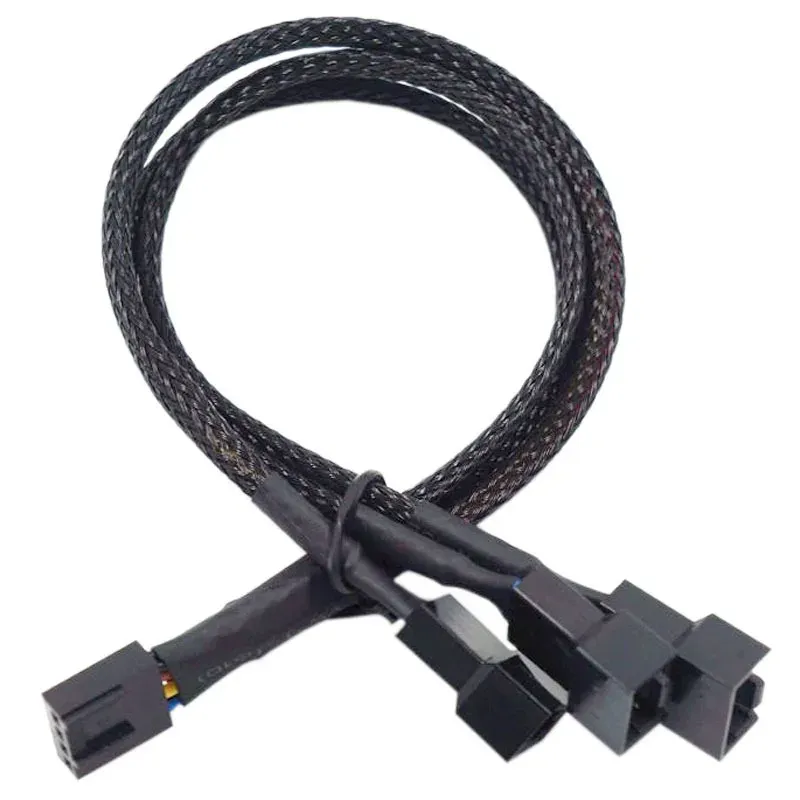 Câble Répartiteur de Ventilateur PWM Cylarix pour PC, 4 Broches, 1 vers 4 Voies, Adaptateur d'Extension d'Alimentation pour Ventilateur, Câble Tressé Noir avec Gaine, 27 cm / 10,5 pouces 8